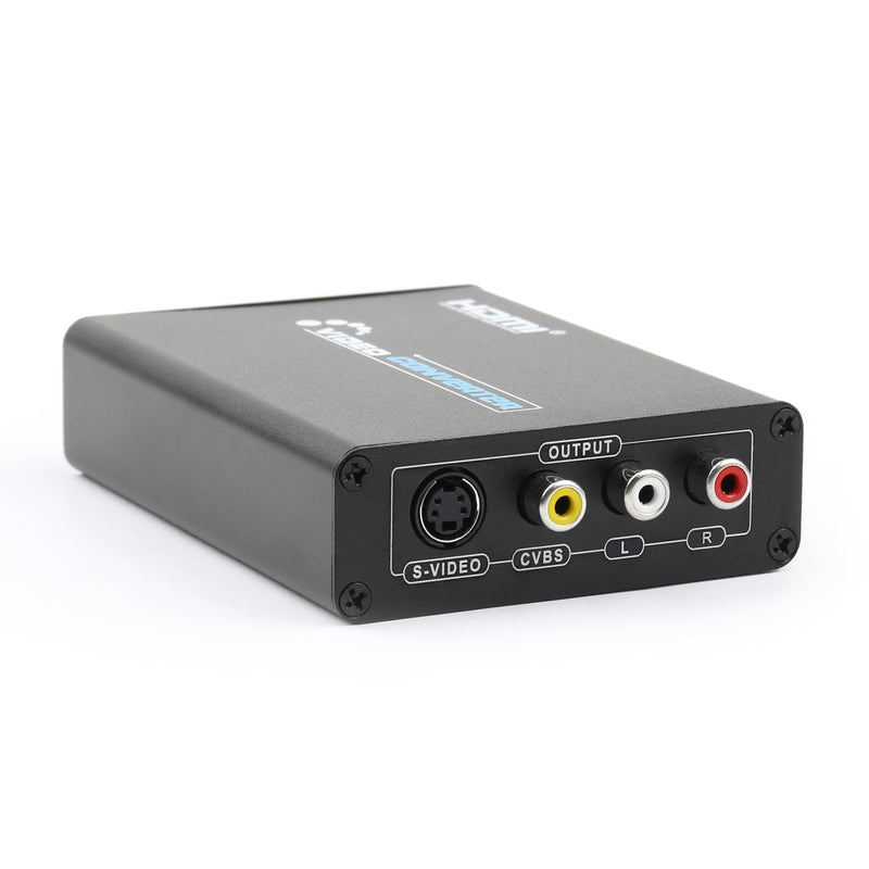 HDMI to 3 RCA AV+S-Video CVBS Composite R/L Audio 1080P Converter US Plug Power