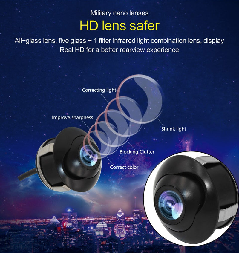 Universal 360 Degree HD Reverse Backup CDD Waterproof Car Rear View Camera Night Vision