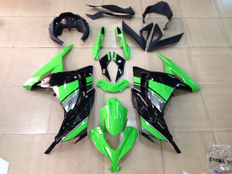 Fairings 2013-2017 Plastics Kawasaki Ninja 300R EX300R Green Black Ninja Racing Generic