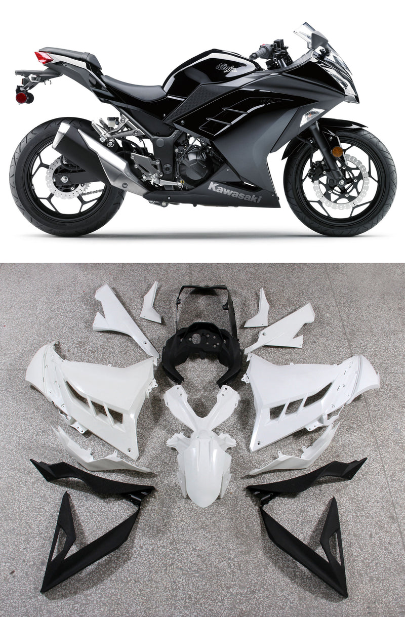 Fairings 2013-2017 Plastics Kawasaki Ninja 300R EX300R Black Ninja Racing Generic