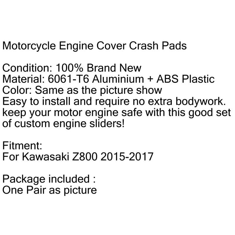 Engine Stator Cover Crash Pad Slider Protector For 15-17 Kawasaki Z8