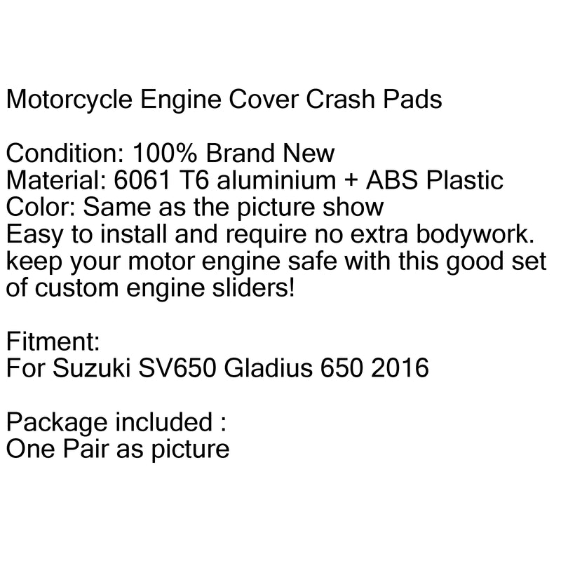 Engine Protector Engine Frame Sliders For Suzuki SV65 Gladius 65 216