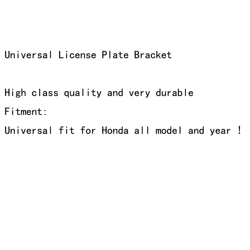 Universal License Plate Bracket Mount Frame For Honda CBR600RR 1000RR Black Generic