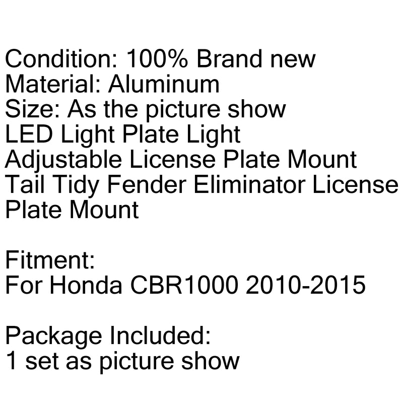 Tail Tidy Fender Eliminator License Plate Bracket For Honda CBR1000 2010-2015 Generic