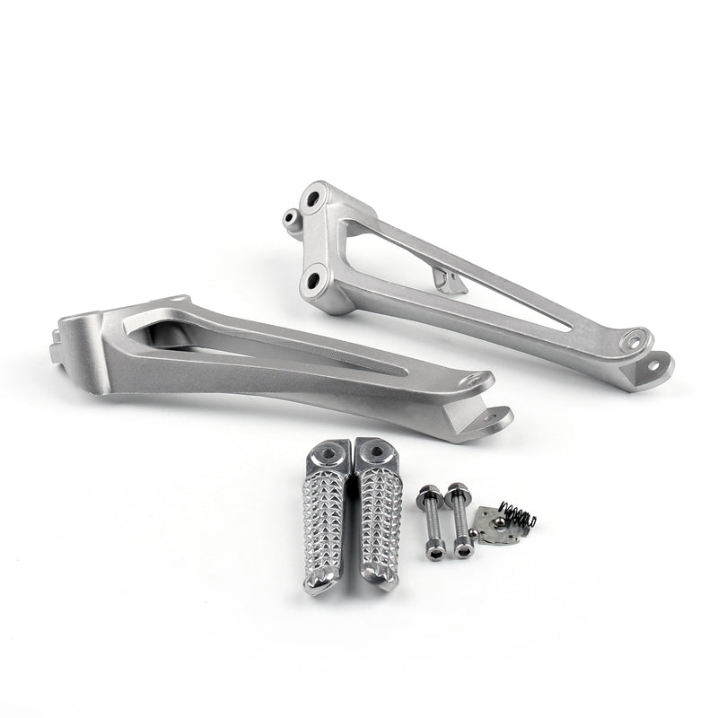 Rear Passenger Foot Pegs Footrest Brackets For YAMAHA 2009-2011 YZF R1 Silver