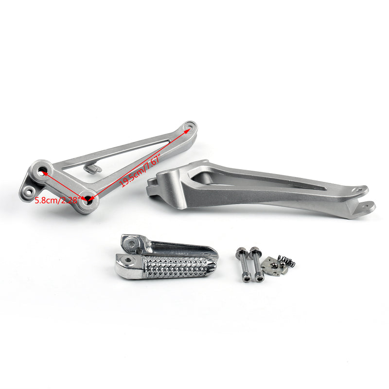 Rear Passenger Foot Pegs Footrest Brackets For YAMAHA 2009-2011 YZF R1 Silver Generic