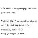 CNC Folding Foot Pegs Footpeg Rear Set Rest Racing For Universal Motorcycle Blue Generic