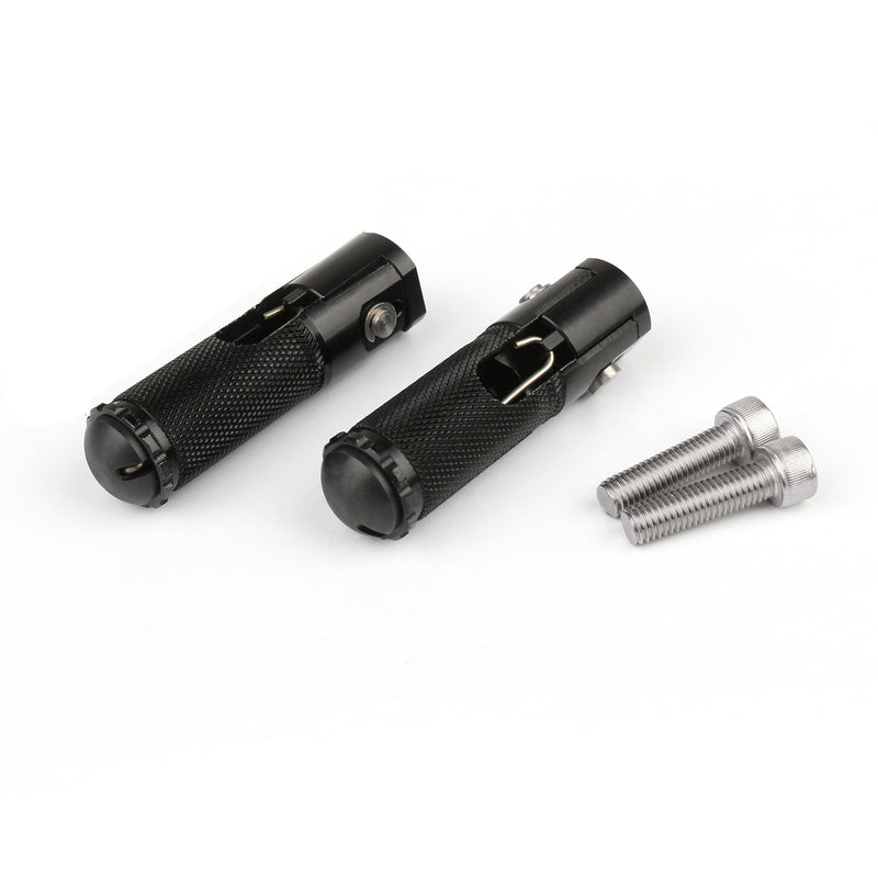 CNC Folding Foot Pegs Footpeg Rear Set Rest Racing For Universal Motorcycle Blk