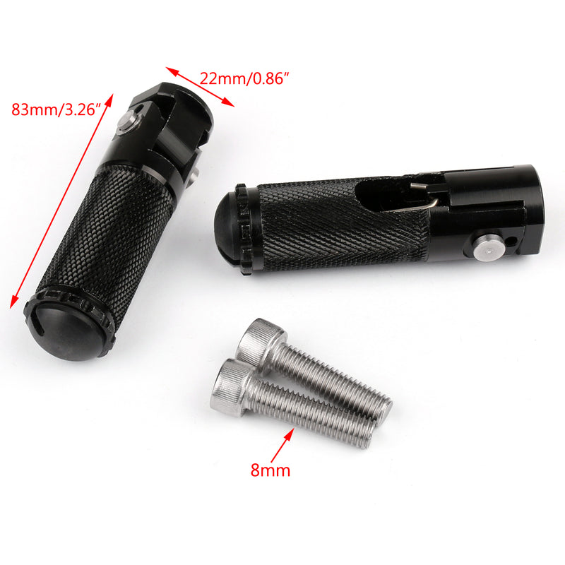CNC Folding Foot Pegs Footpeg Rear Set Rest Racing For Universal Motorcycle Blk Generic