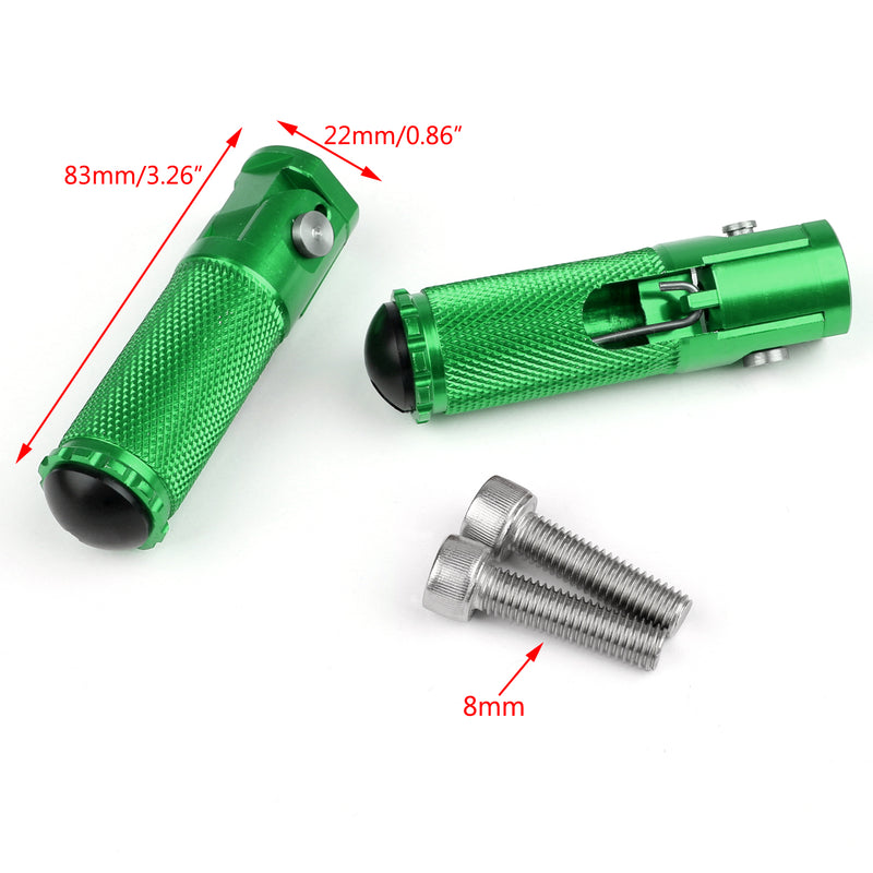 CNC Folding Foot Pegs Footpeg Rear Set Rest Racing For Universal Motorcycle Gren Generic