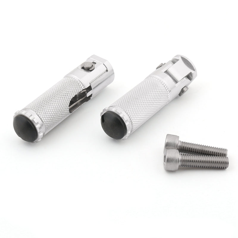 CNC Folding Foot Pegs Footpeg Rear Set Rest Racing For Universal Motorcycle Silv