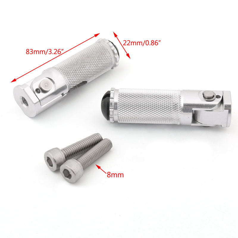 CNC Folding Foot Pegs Footpeg Rear Set Rest Racing For Universal Motorcycle Silv Generic