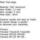 CNC Rear Foot Pegs Pedal For Yamaha TMAX500 TMAX 530 XP530 XP500 MT07 MT09 Generic