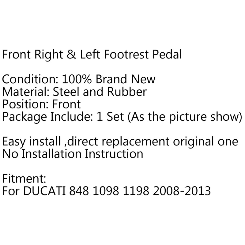 Front Footrest Pedals Foot Pegs For Suzuki GSXR600 GSX-R GSX 750 1000 GSF600 Generic