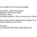 Motorcycle Front Foot Pegs Footrests for Ducati 848 1098 1198 2008-2013 2010 Generic