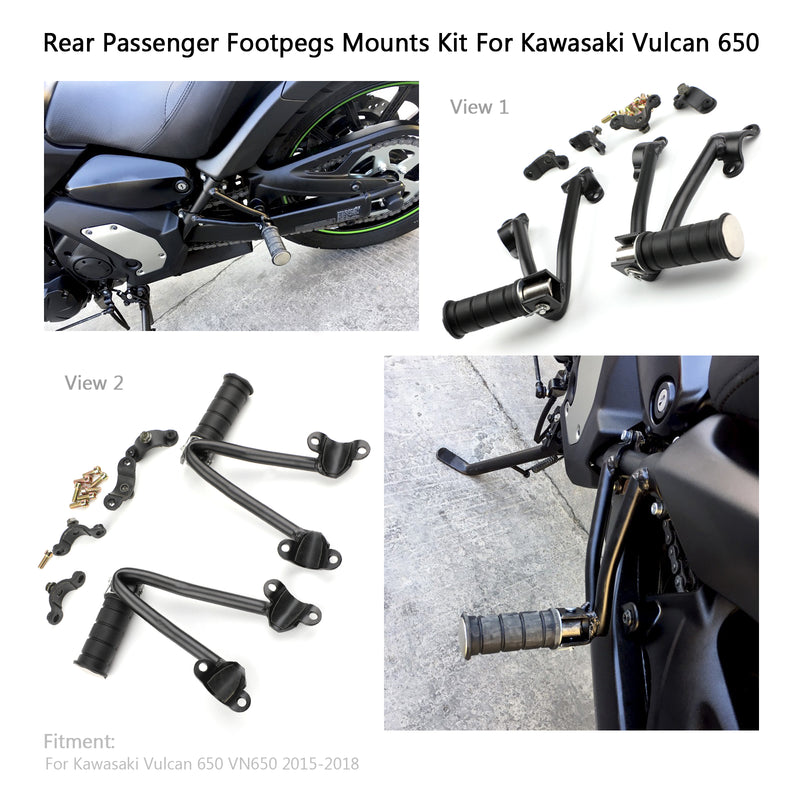 Rear Passenger Foot Peg Bracket For Kawasaki Vulcan 650 VN650 2015+ Black Generic