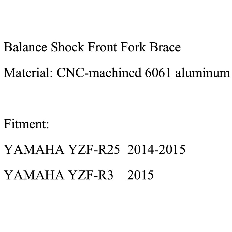 Balance Shock Front Fork Brace For Yamaha YZF-R25 R25 2014-2015 YZF-R3 2015 Generic