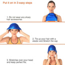 2x Swimming Cap Waterproof Silicone Swim Pool Hat For Adult Men And Women BU+PIN