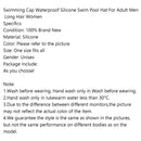 2x Swimming Cap Waterproof Silicone Swim Pool Hat For Adult Men And Women BK+BLU