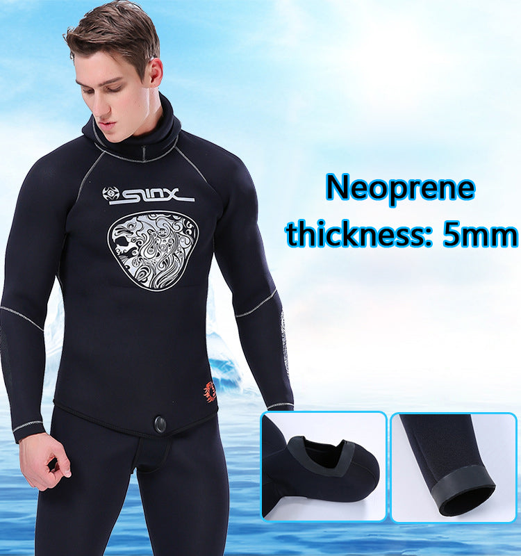 5MM Neoprene Men Anti-uv Diving Suit Winter Warm Snorkeling Swimming Wetsuit