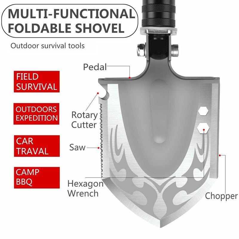 Military Folding Shovel Portable Survival Multi Tool Tactical Entrenching Tool