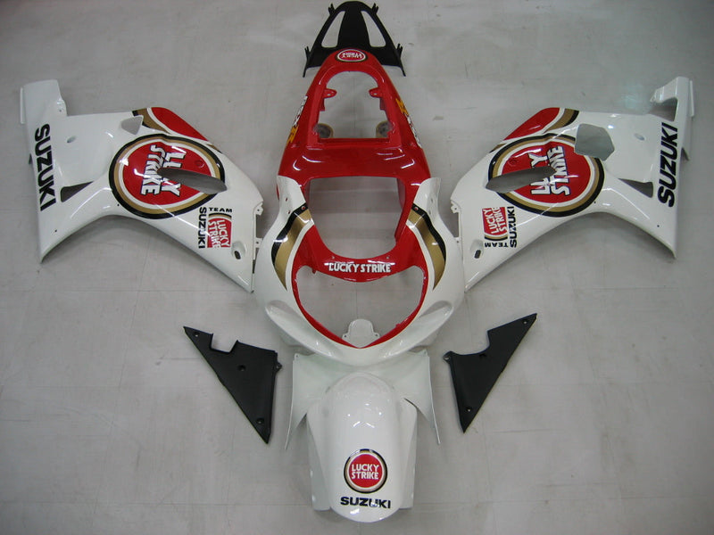 Fairings 2000-2002 Suzuki GSXR 1000 White & Red Lucky Strike  Generic