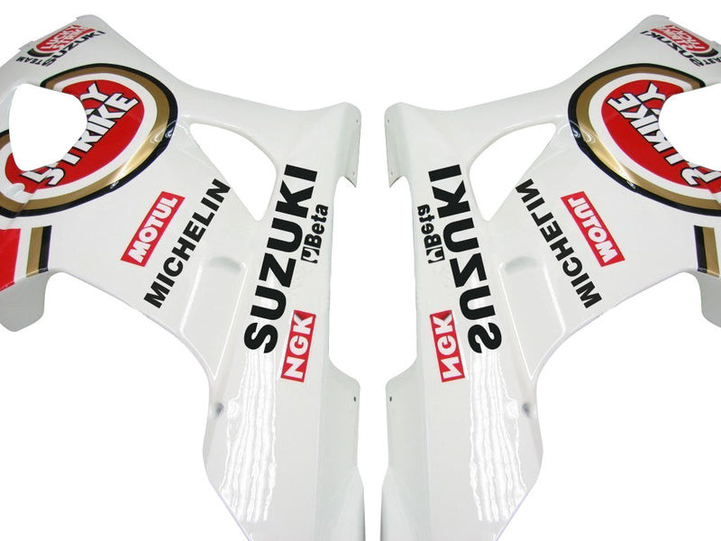 Fairings 2003-2004 Suzuki GSXR 1000 White and Red Lucky Strike  Generic