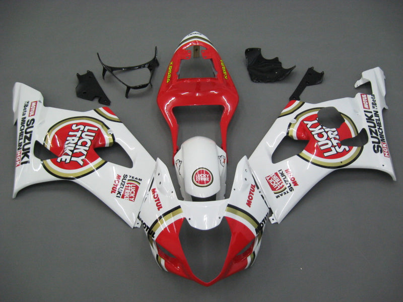 Fairings 2003-2004 Suzuki GSXR 1000 White & Red Lucky Strike Racing Generic