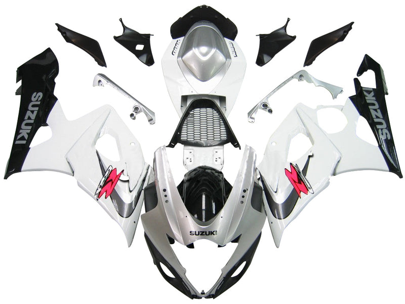 Fairings 2005-2006 Suzuki GSXR 1000 White & Silver GSXR  Generic