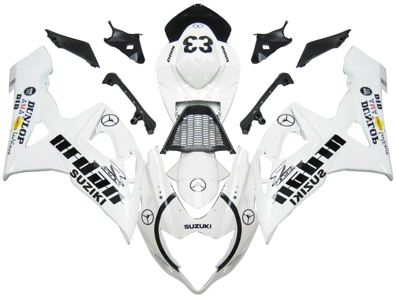 Fairings 2005-2006 Suzuki GSXR 1000 White & Black Jordan  Generic