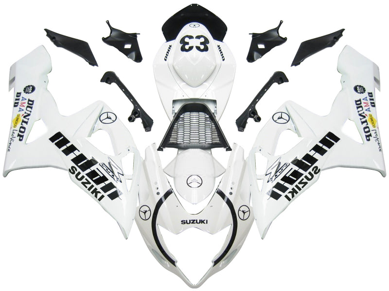 Fairings 2005-2006 Suzuki GSXR 1000 White & Black Jordan Racing Generic