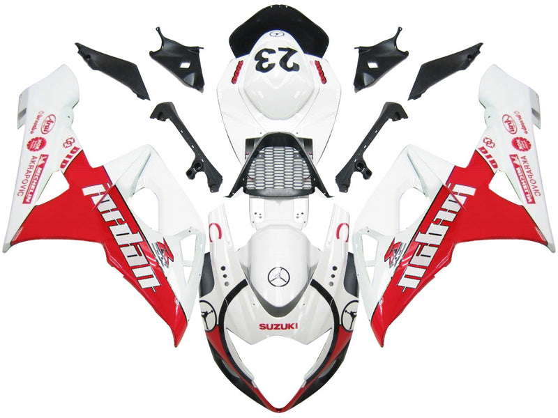 Fairings 2005-2006 Suzuki GSXR 1000 White & Red Jordan  Generic