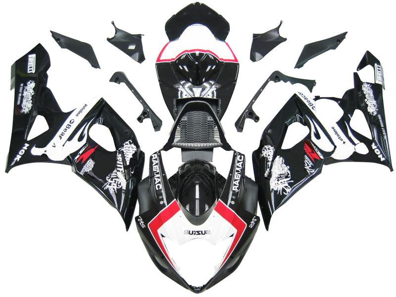 Fairings 2005-2006 Suzuki GSXR 1000 Black White Suzuki GSXR Racing Generic