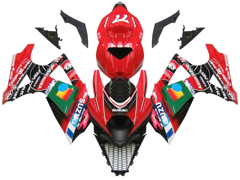 Fairings 2007-2008 Suzuki GSXR 1000 Red Black No.77 GSXR Racing Generic