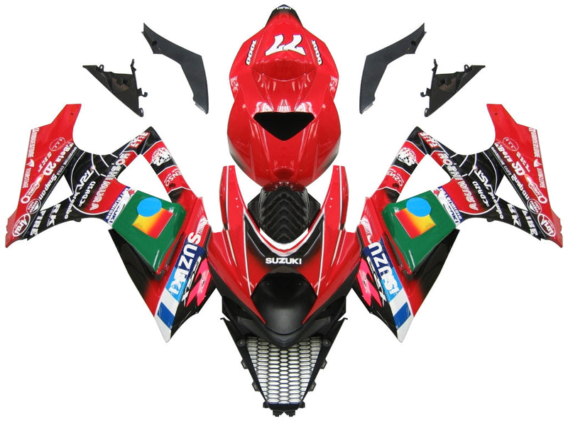 Fairings 2007-2008 Suzuki GSXR 1000 Red Black No.77 GSXR  Generic