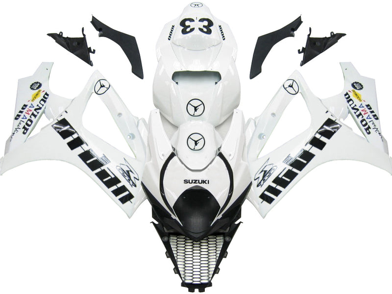 Fairings 2007-2008 Suzuki GSXR 1000 White Black Jordan  Generic