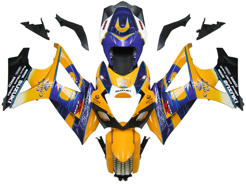 Fairings 2007-2008 Suzuki GSXR 1000 Yellow Blue Alstare Corona   Generic