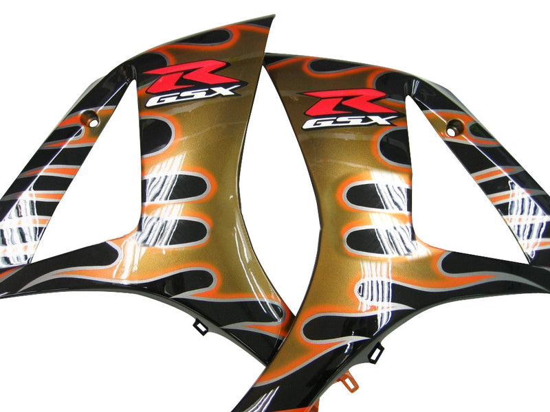 Fairings 2007-2008 Suzuki GSXR 1000 Black & Orange Gold Flame  Generic