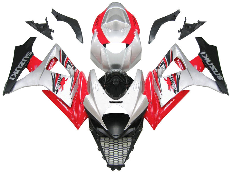 Fairings 2007-2008 Suzuki GSXR 1000 Silver & Red GSXR  Generic