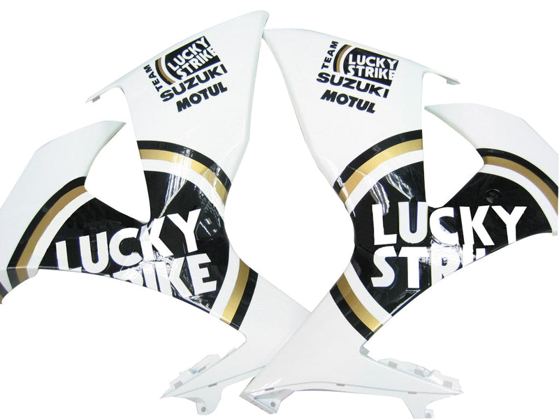 Fairings 2009-2016 Suzuki GSXR 1000 White Black Gold Lucky Strike  Generic