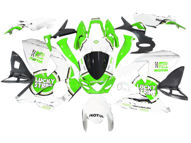 Fairings 2009-2016 Suzuki GSXR 1000 White & Green Lucky Strike  Generic