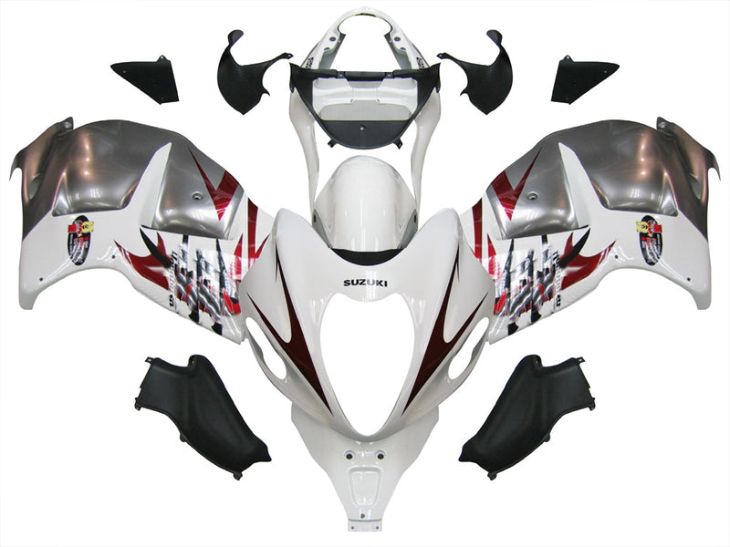 Fairings 1999-2007 Suzuki GSX1300 Hayabusa White & Silver Hayabusa   Generic