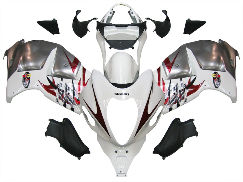 Fairings 1999-2007 Suzuki GSX1300 Hayabusa White & Silver Hayabusa  Racing Generic