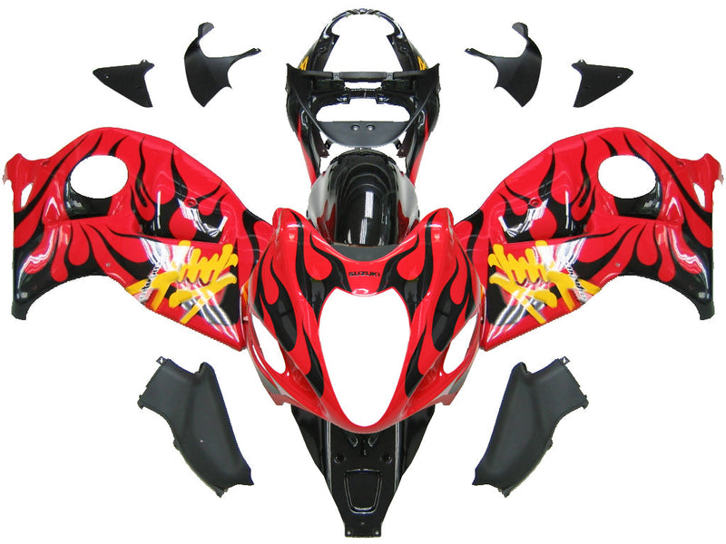 Fairings 1999-2007 Suzuki GSX1300 Hayabusa Red & Black Flame  Generic