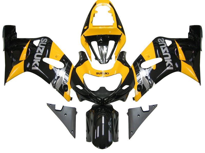 Fairings 2001-2003 Suzuki GSXR 600 Black & Yellow GSXR Racing Generic