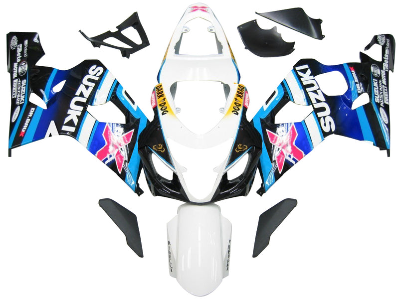 Fairings 2004-2005 Suzuki GSXR 600 750 White Blue Brux GSXR Racing Generic