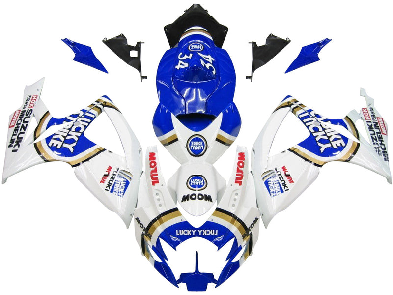 Fairings 2006-2007 Suzuki GSXR 600 750 White Blue Lucky Strike  Generic