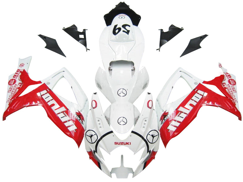 Fairings 2006-2007 Suzuki GSXR 600 750 White & Red Jordan  Generic