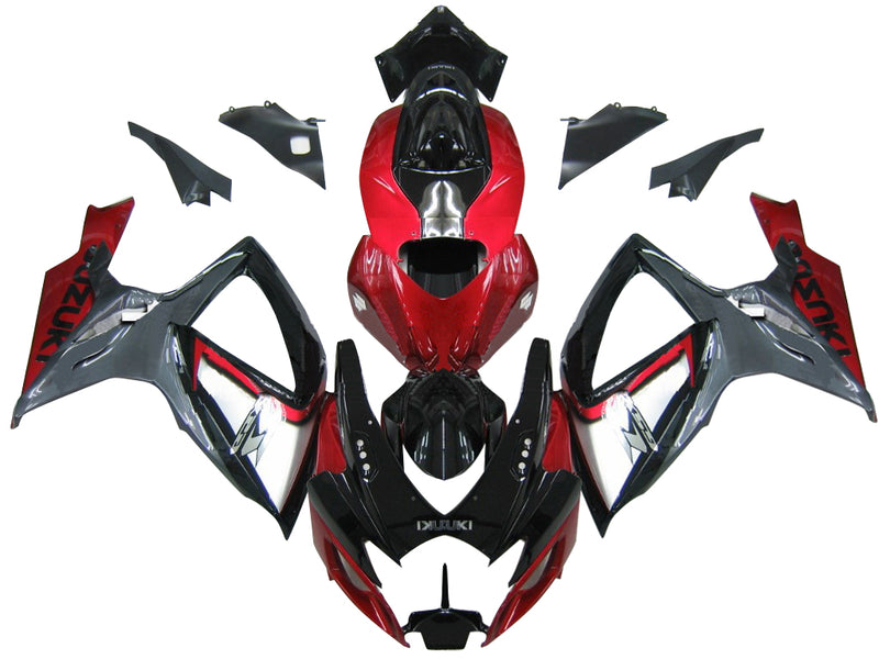 Fairings 2006-2007 Suzuki GSXR 600 750 Red Silver Black GSXR Racing Generic