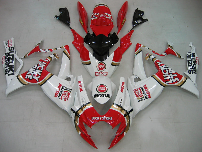 Fairings 2006-2007 Suzuki GSXR 600 750 White Red Lucky Strike Racing Generic